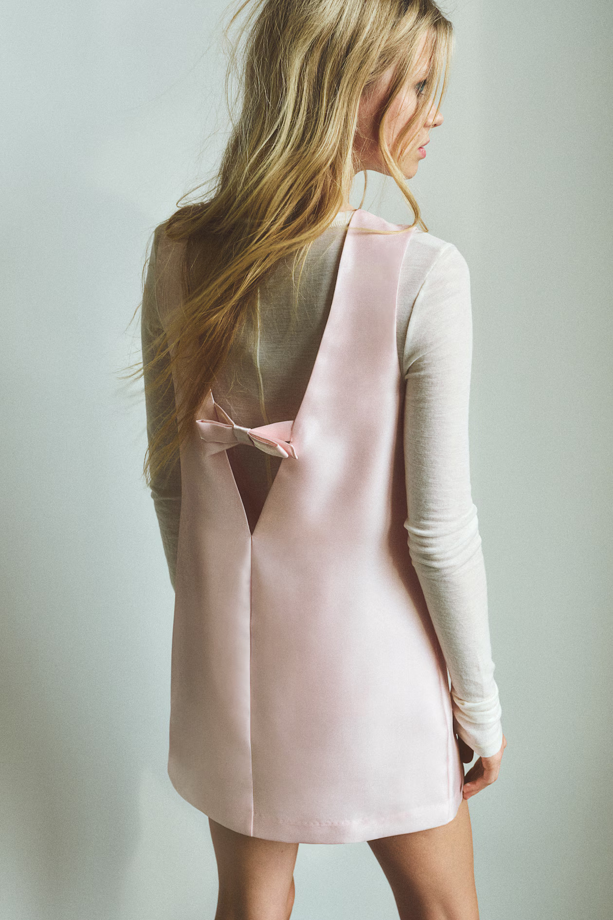 Bow-detail sleeveless dress - Light beige - Ladies | H&M GB | H&M (UK, MY, IN, SG, PH, TW, HK)