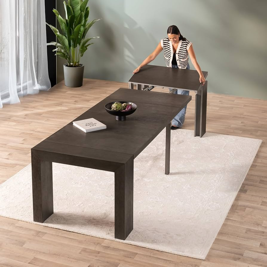 Transformer Table - Solid Wood Extendable Dining Table, Seats 2-12, Extendable Dining Room Table,... | Amazon (US)