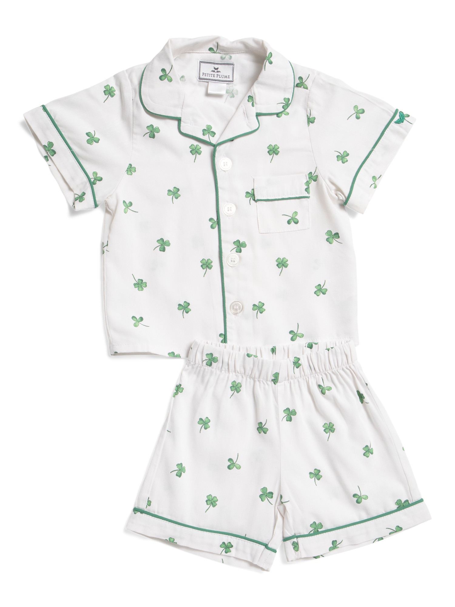 Kids 2pc Shamrocks Classic Top And Shorts Pajama Set | TJ Maxx