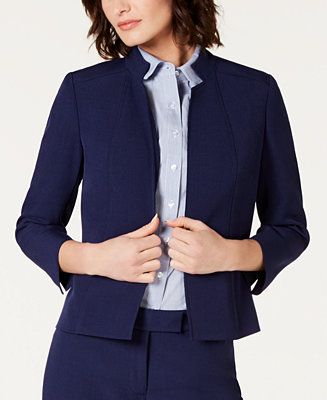 Anne Klein Star-Collar Open-Front Blazer - Macy's | Macy's