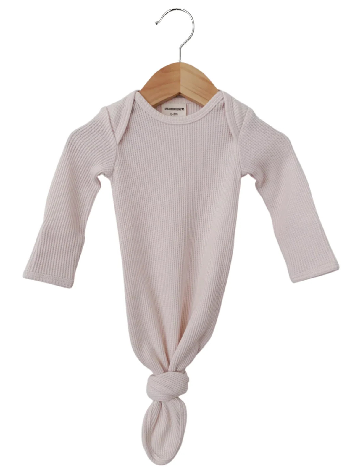 Organic Waffle Knotted Gown, Snow | SpearmintLOVE