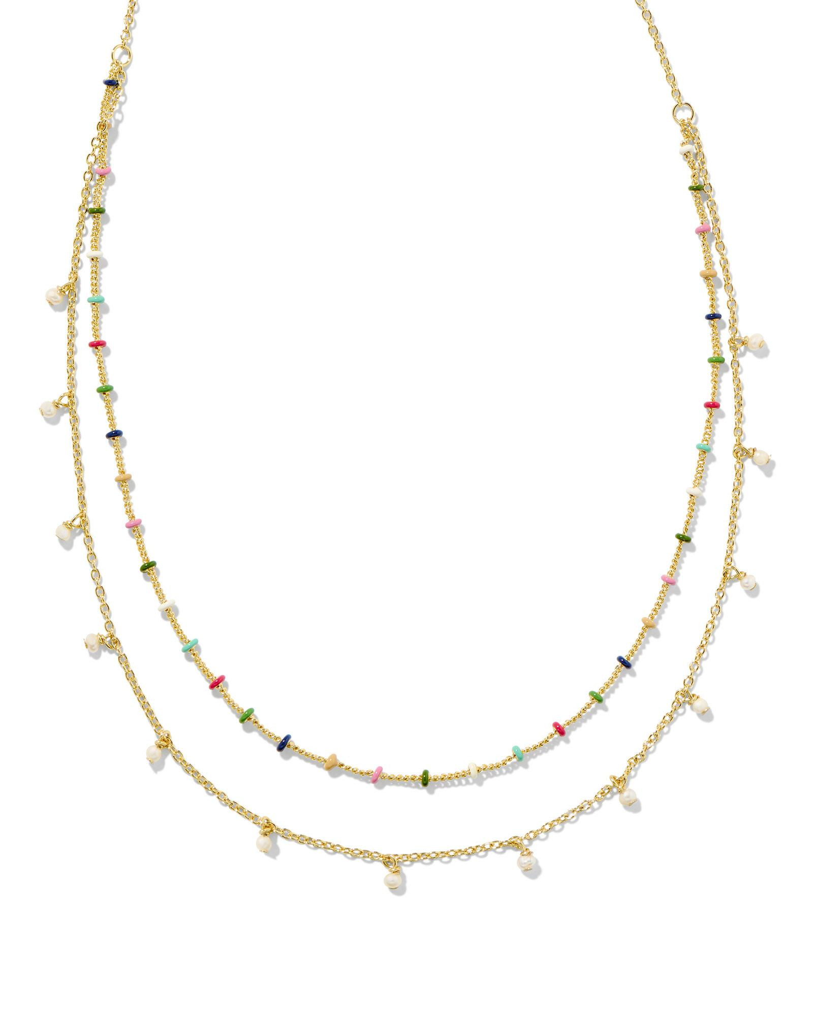 Kendra Scott Eve Gold Multi Strand Necklace in Multi Mix | Mixed Stones | Kendra Scott