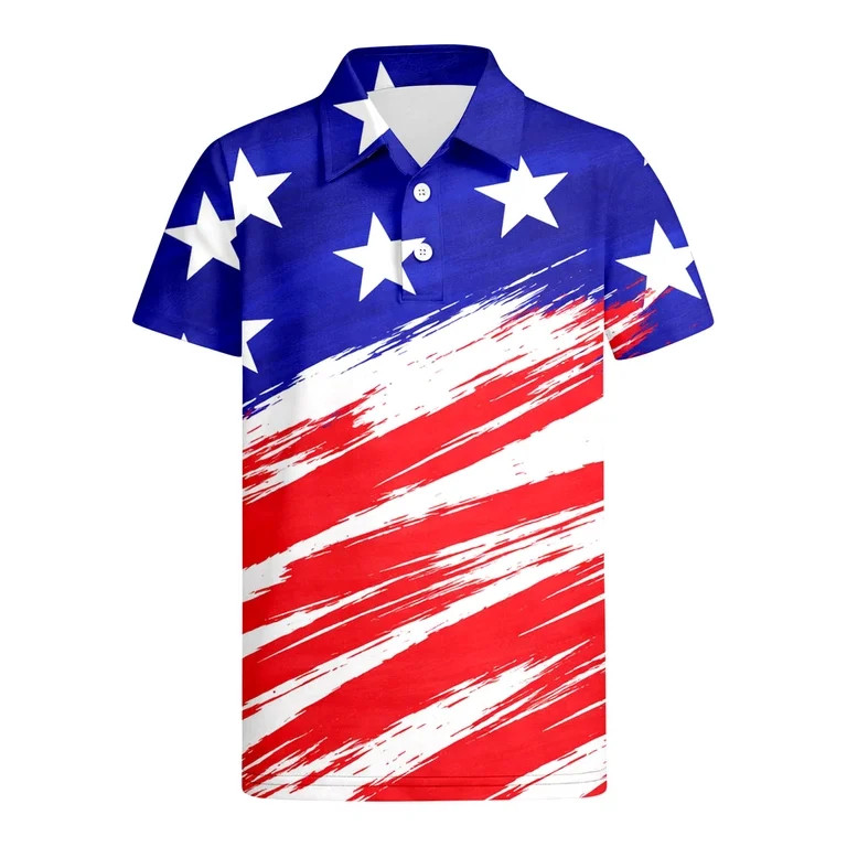 QHFBli Boys Polo Shirt Hawaiian Golf Collared Performance Tops Kids Short Sleeve - Walmart.com | Walmart (US)