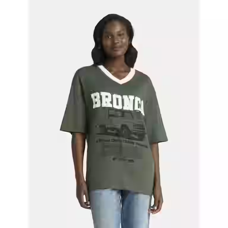 Ford Bronco Women's Football Tee with Short Sleeves, Sizes XXS-XXL | Walmart (US)
