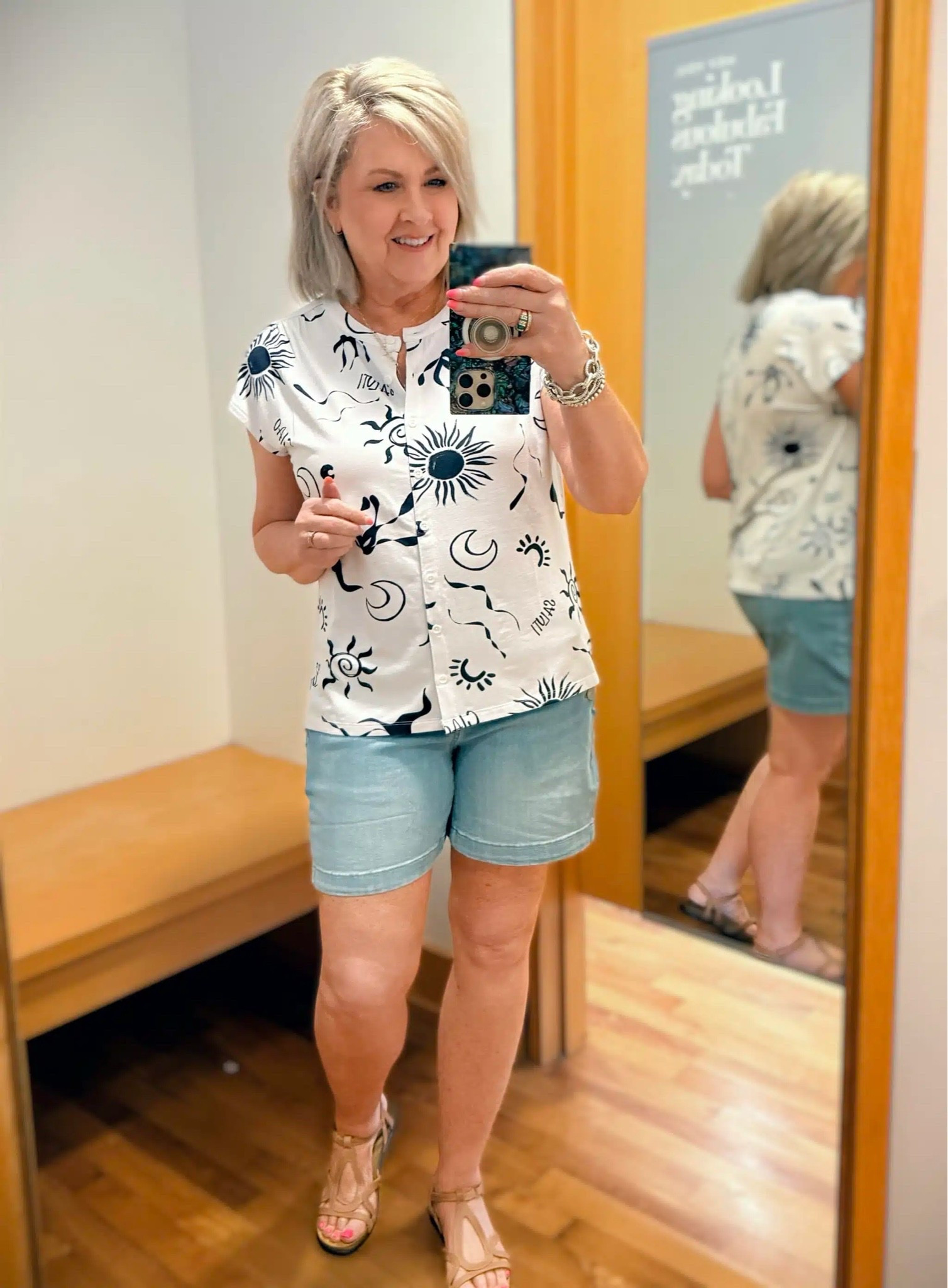 A casual outfit from Chico’s that’s perfect for Summer and vacation. My white printed top is a size 1, shorts are a .05

#LTKootd #LTKOver40 #LTKSeasonal