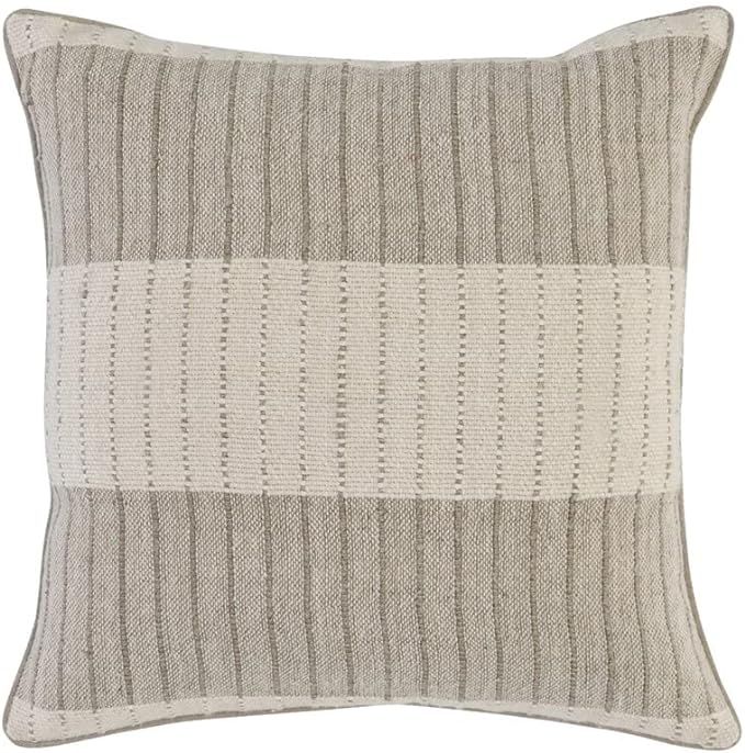 Kosas Home Kamia 22x22 Rectangular Cotton and Linen Throw Pillow in Ivory/Beige | Amazon (US)