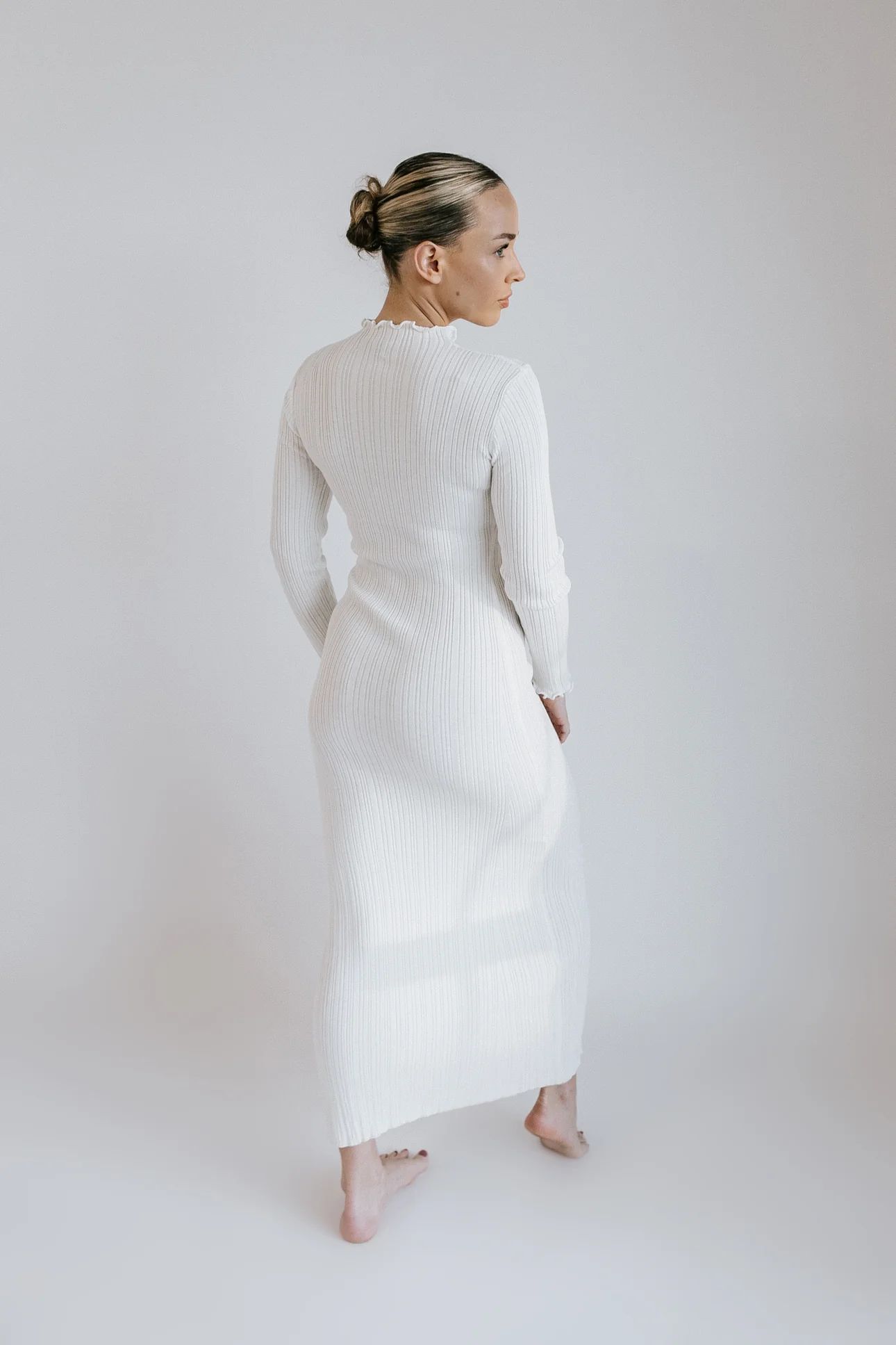 Emma Pleated Maxi Dress - Ivory | THELIFESTYLEDCO