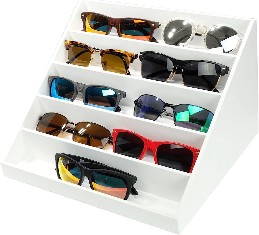 Excello Global Wooden Sunglass Organizer - 12.25 x 10.25 x 7.5 Inches - Holds 10 Pairs of Glasses... | Amazon (US)