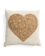 16x16 Fully Beaded Heart Pillow | Marshalls