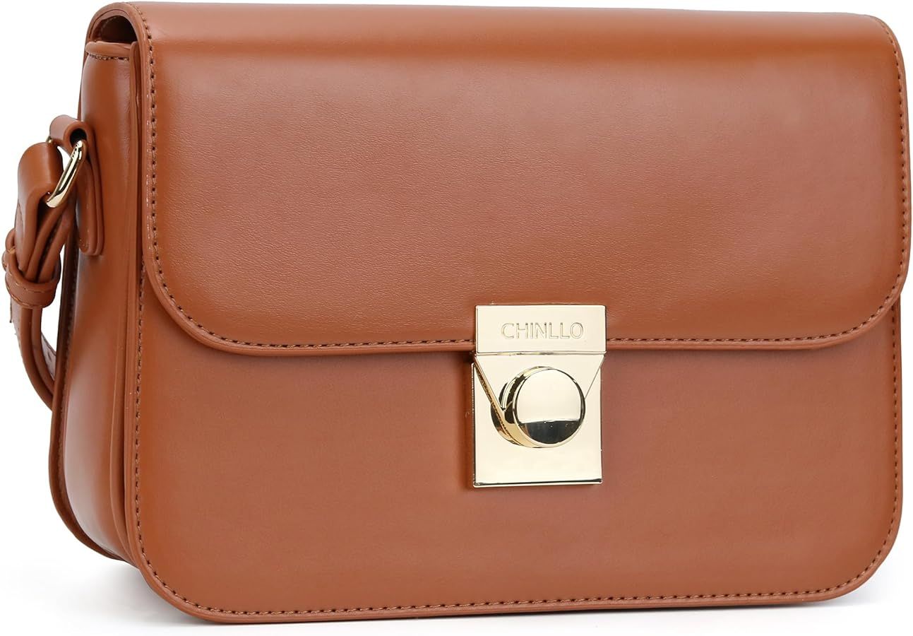 Crossbody Bag Shoulder Satchel Purse for Women, Triple Pocket Bag PU Leather Messenger Bag Flap E... | Amazon (US)