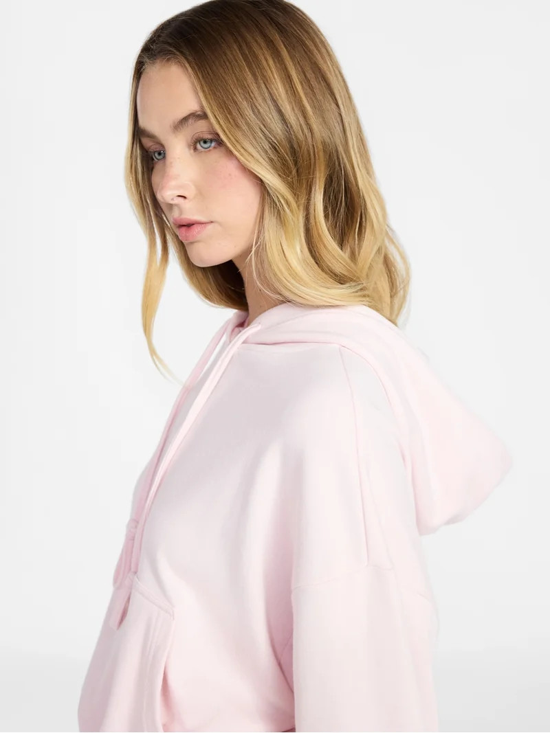 No Boundaries Bubble Hem Drawstring Hoodie, Women’s XXS-XXL | Walmart (US)