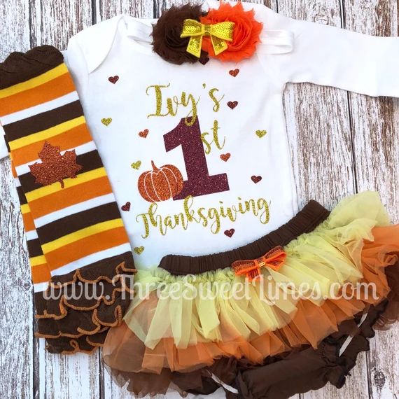 My First Thanksgiving Baby Girl Fall Outfit Fall 1st | Etsy | Etsy (US)