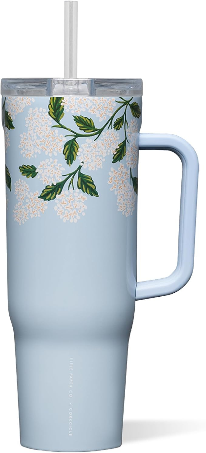 Corkcicle x Rifle Paper Co. Cruiser Insulated Tumbler with Handle & Straw - Keeps Drinks Cold 20 ... | Amazon (US)