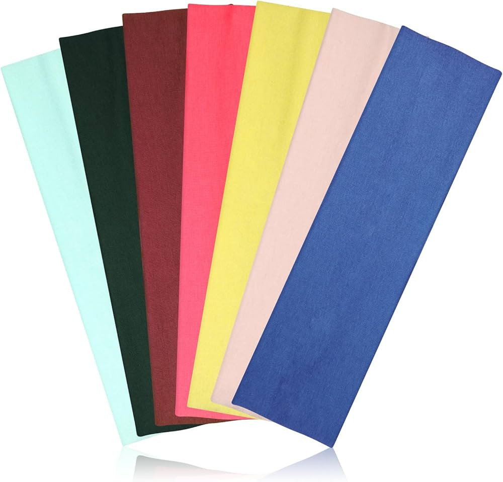 DiyJibb Headbands for Women, Stretchy Non Slip Soft Cotton Cloth Hair Bands for Sports, Workout, ... | Amazon (US)