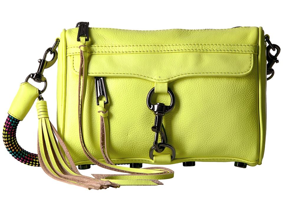 Rebecca Minkoff - Mini Mac with Climbing Rope (Neon Yellow) Handbags | Zappos