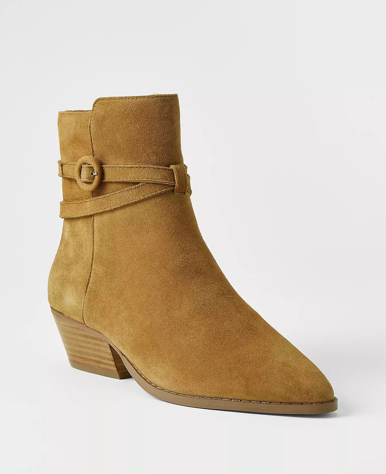 Suede Western Ankle Booties | Ann Taylor (US)