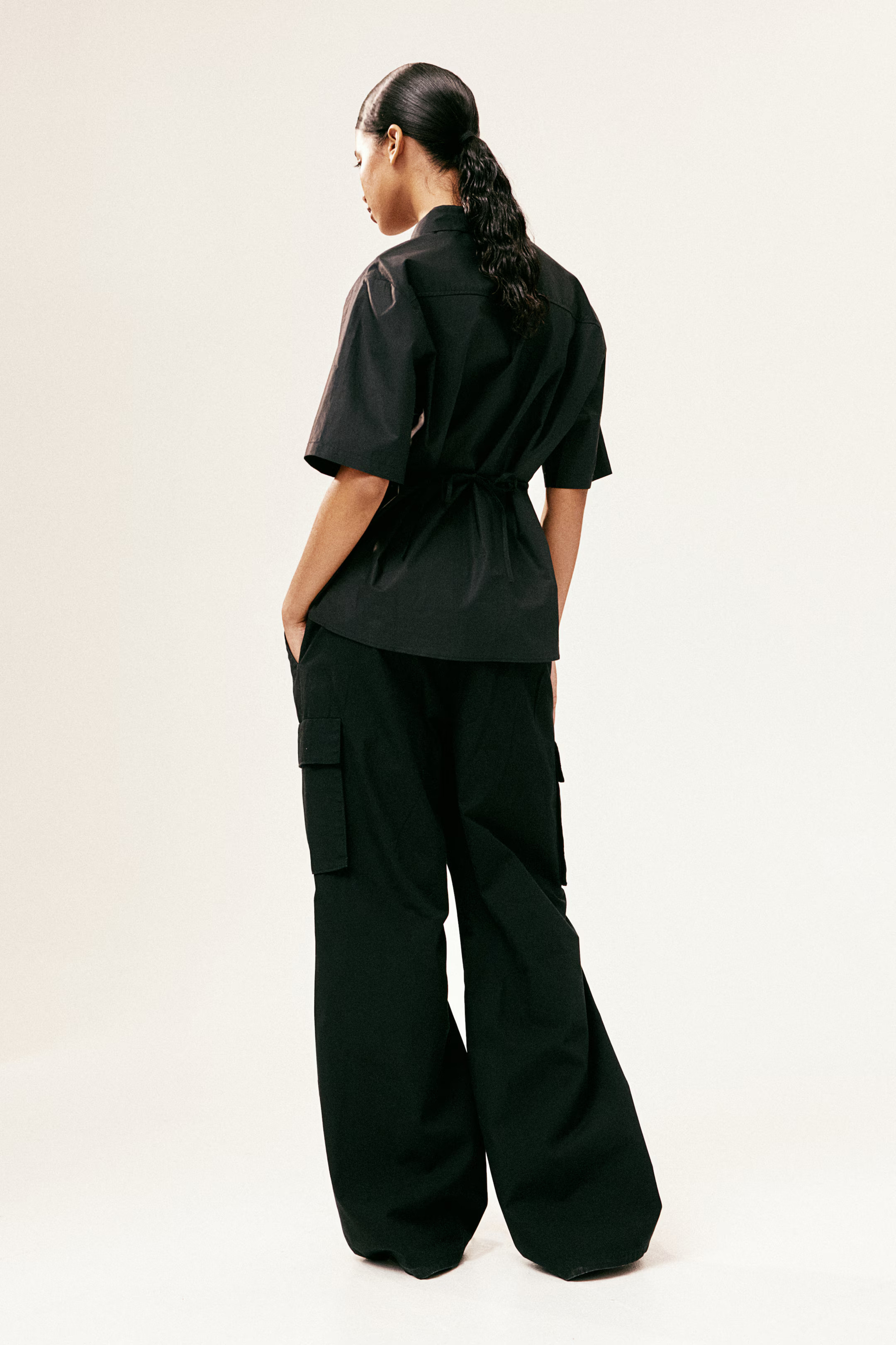 Canvas Cargo Pants - Low waist - Long - Dark khaki green - Ladies | H&M US | H&M (US + CA)