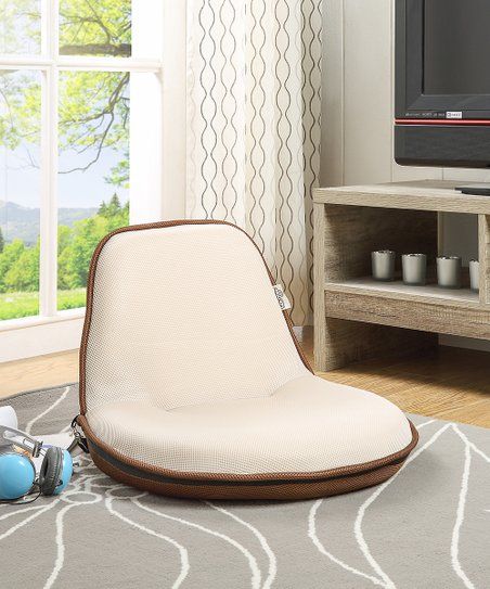Brown & Beige Quickchair Foldable Indoor/Outdoor Floor Chair | Zulily