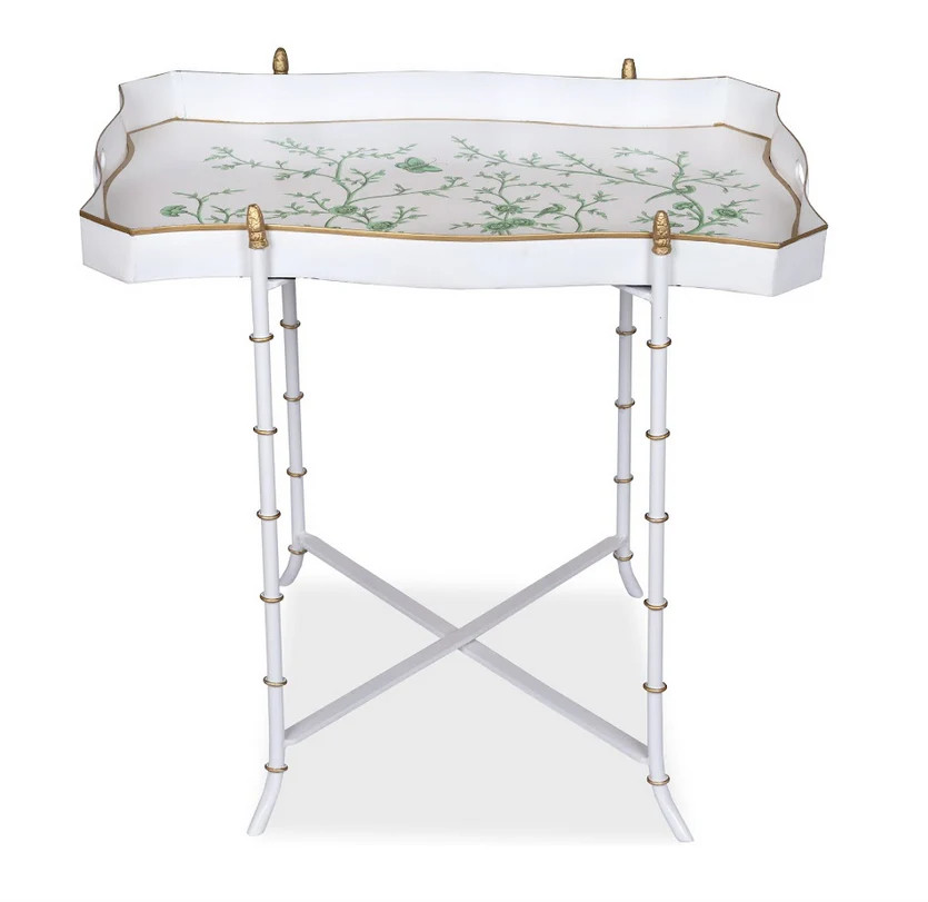 Ivory & Green RECTANGULAR TRAY TABLE | The Enchanted Home
