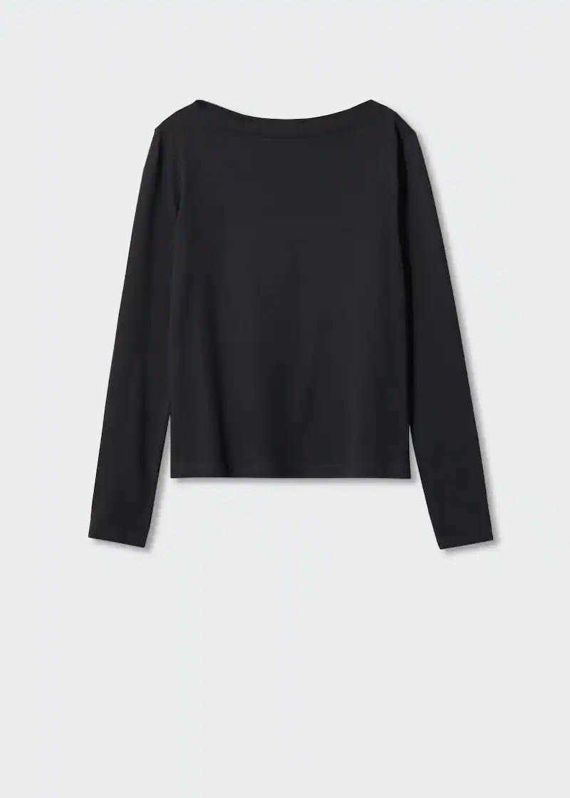 Cotton boat neck t-shirt -  Women | Mango United Kingdom | MANGO (UK)