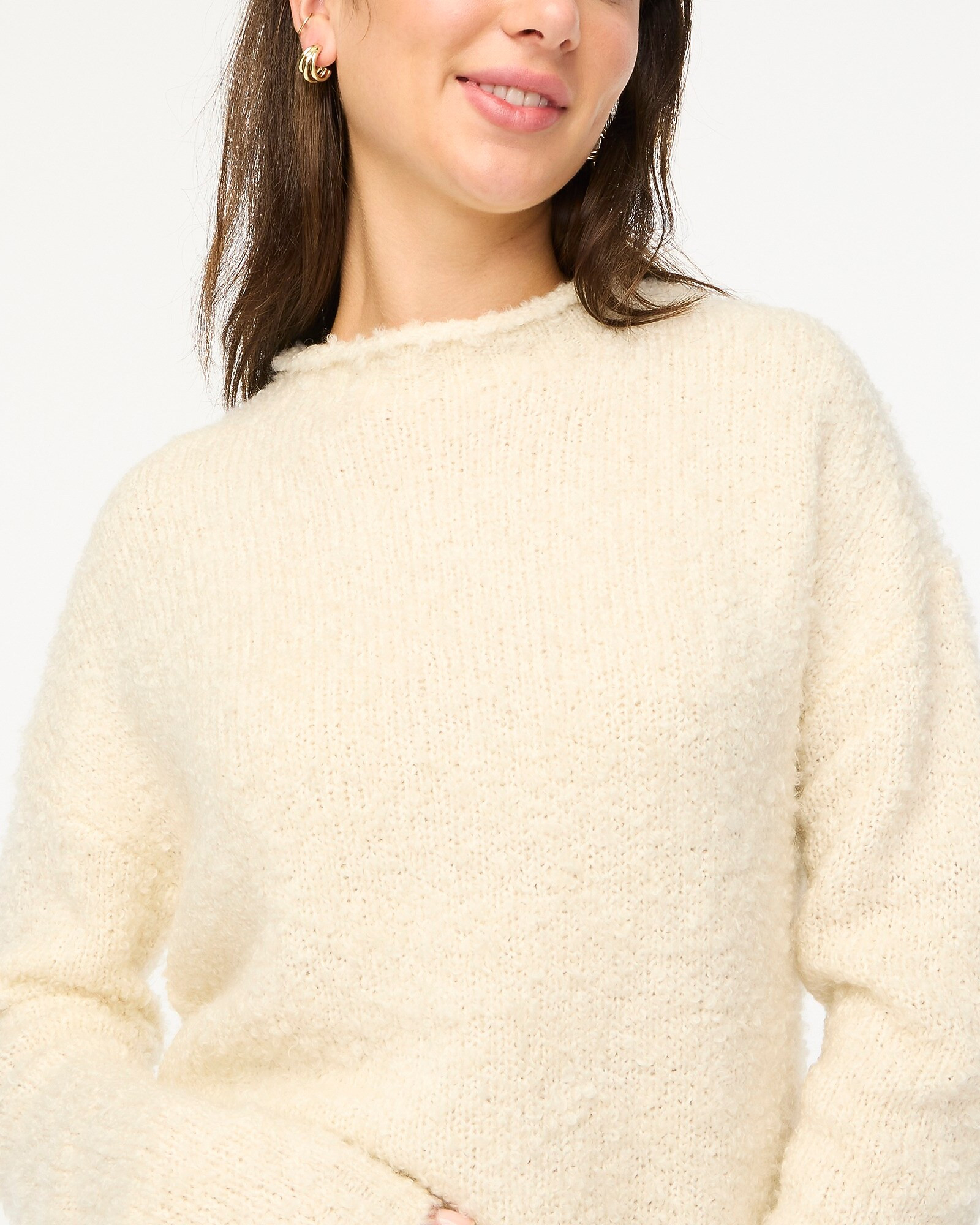 Bouclé mockneck sweater | J.Crew Factory