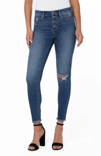 ABBY HI-RISE ANKLE SKINNY WITH EXPOSED BUTTON FLY | Liverpool Jeans