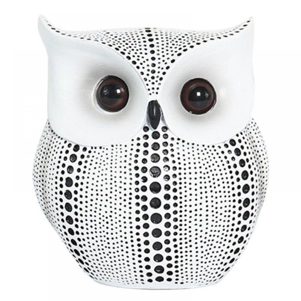 Owl Statue Decor (White) Small Crafted Buho Figurines for Home Decor Accents, Living Room Bedroom... | Walmart (US)