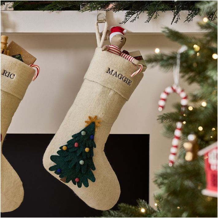 Christmas Tree Felt Stocking | West Elm (US)