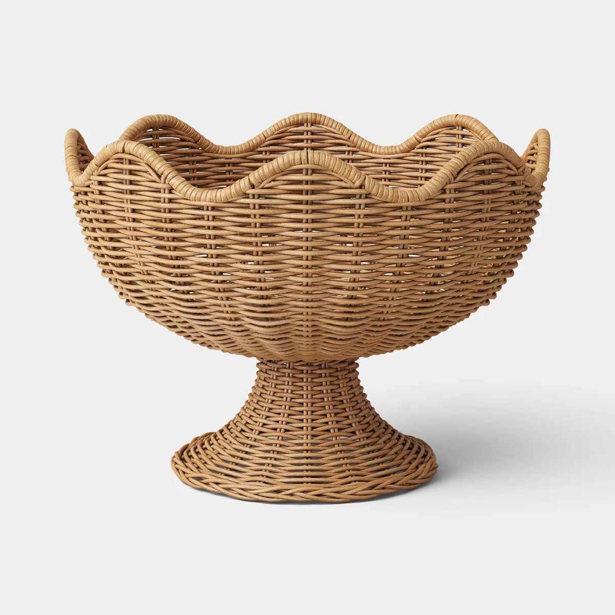 11" Rattan Scalloped Rim Centerpiece Decorative Bowl Natural - Threshold\u2122 | Target