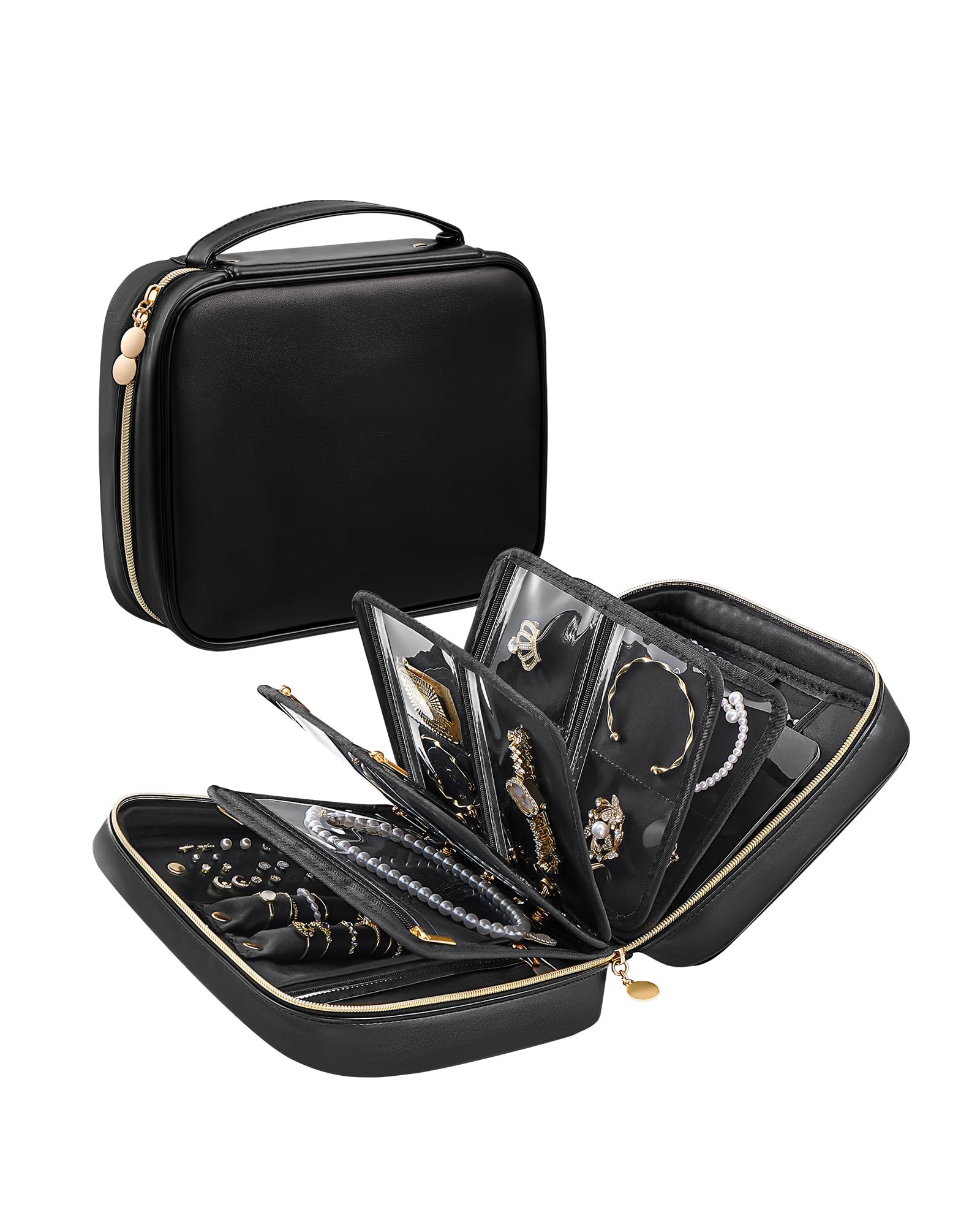 Lolalet Travel Jewelry Organizer Case, Large Jewelry Binder Book with Individual Pouches, Portabl... | Amazon (US)