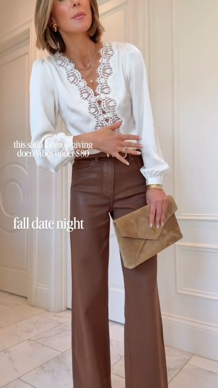 fall date night 

Wearing size small in top fits tts 

Jeans fit tts