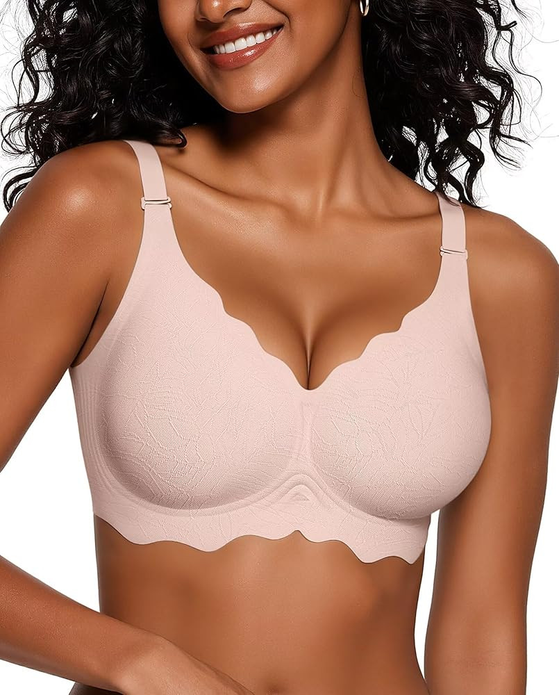Vertvie Seamless Bras No Underwire Wireless Push Up Bra Full Coverage Bralette Sports Bra | Amazon (US)