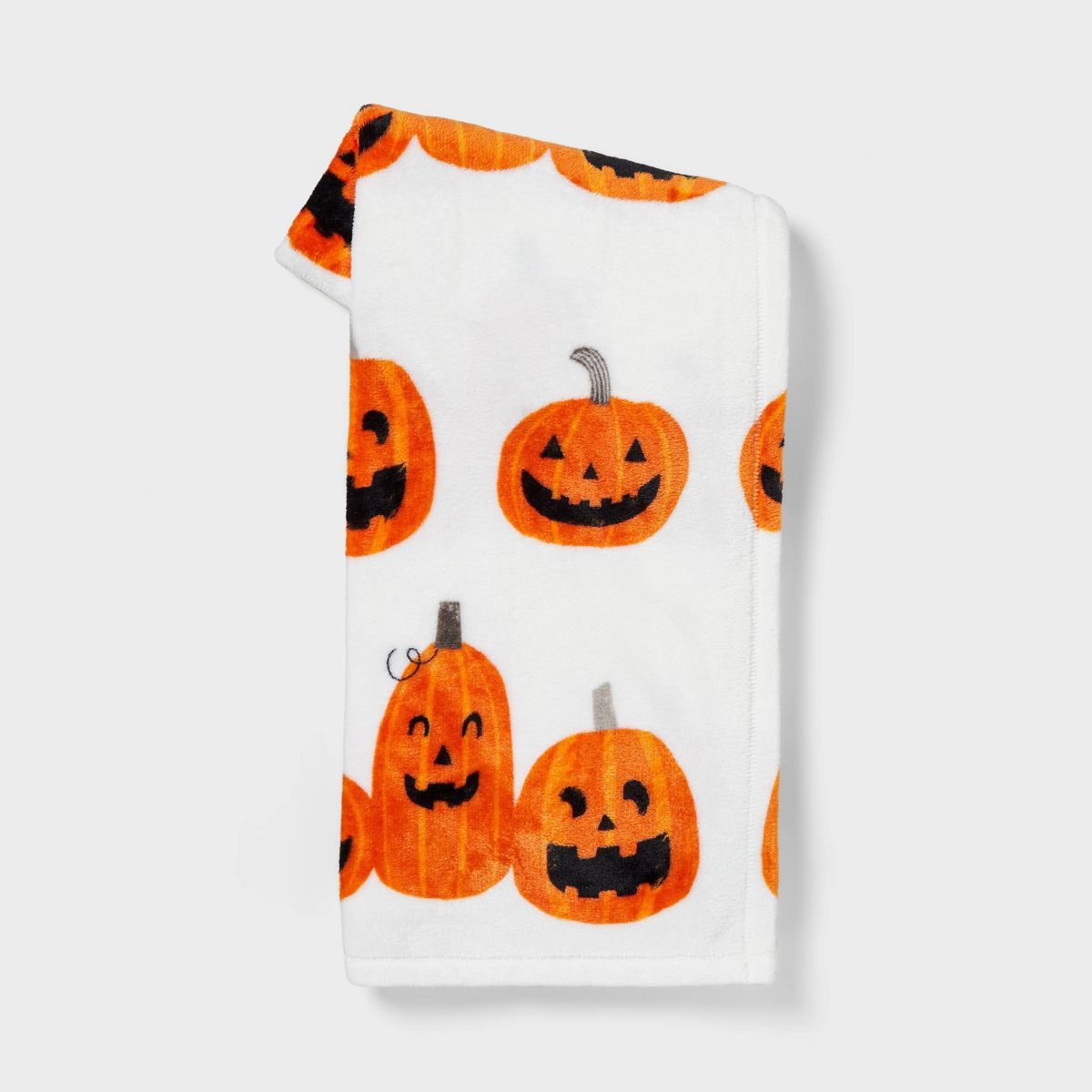 Jack-O-Lantern Trio Printed Plush Halloween Throw Blanket - Hyde & EEK! Boutique™ | Target