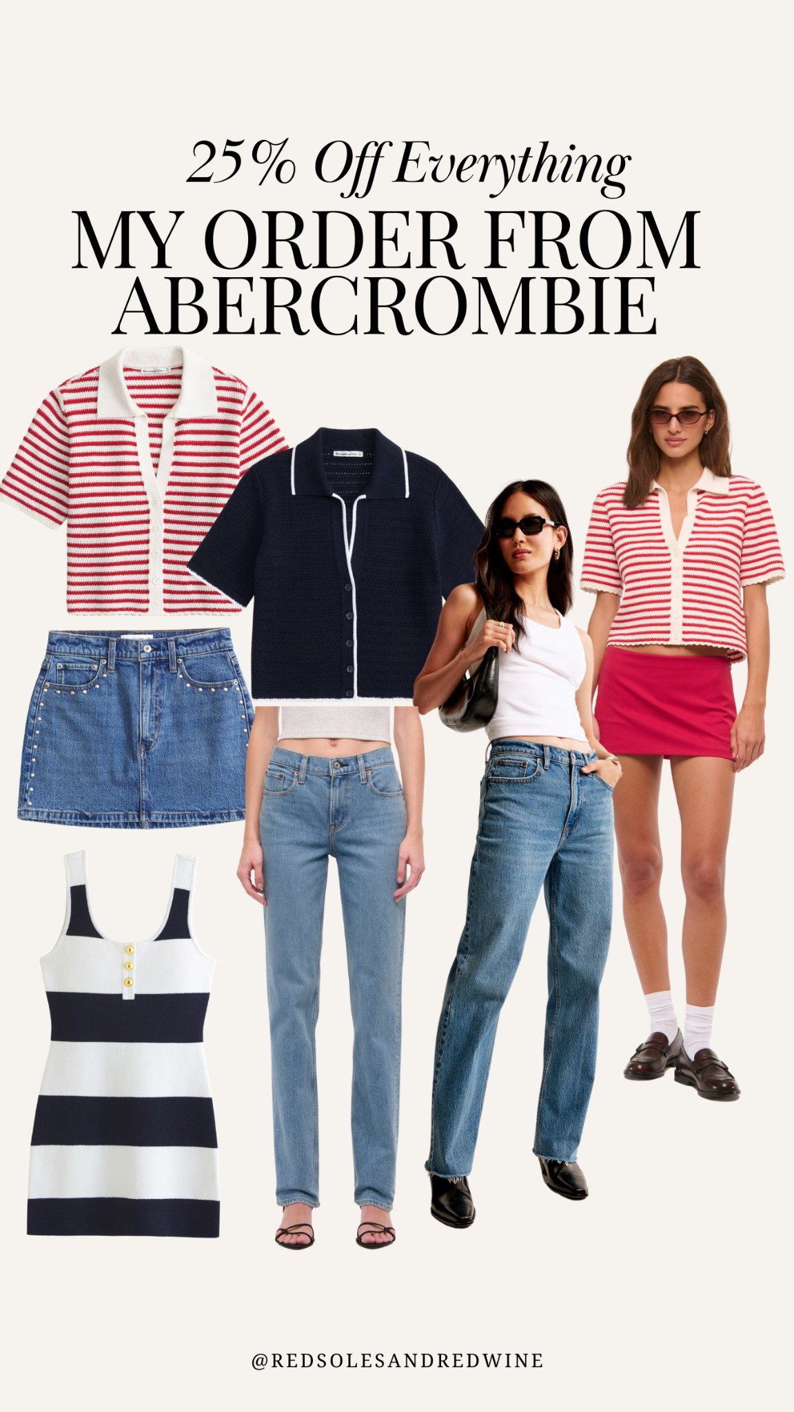 25% off everything at Abercrombie! My recent order with denim, knit polos, spring styles and more for a steal 