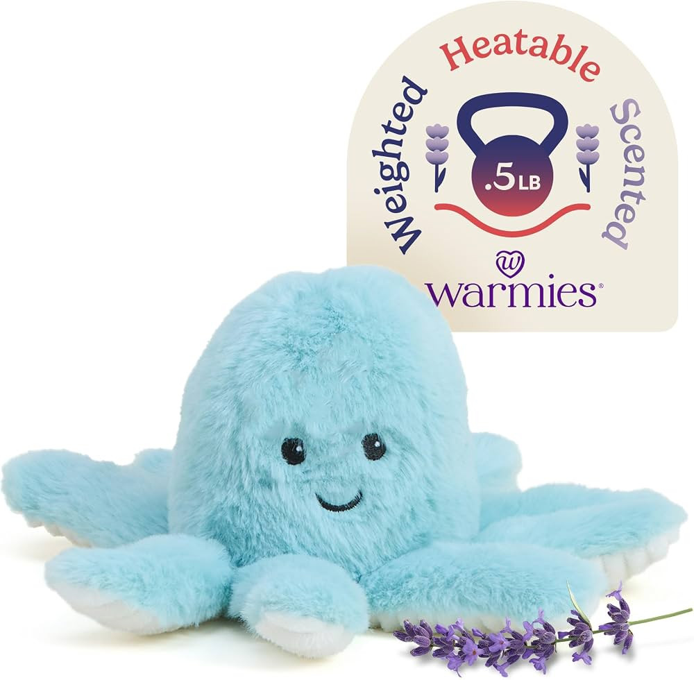 warmies Junior Microwavable & Weighted Stuffed Animals, Octopus - Heated Stuffed Animal Plushie f... | Amazon (US)