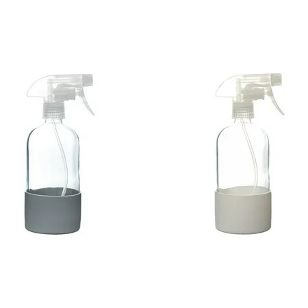 YHAIOGS Glass Spray Bottles for Cleaning Solutions 16oz Reusable Clear Empty Mist Spray Bottle with Silicone Sleeve for Plants and Hair 2 Pack | Walmart (US)