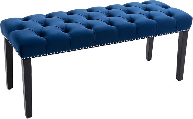 KCC Button-Tufted Ottoman Bench, Upholstered Bedroom Benches Velvet Footrest Stool Accent Bench f... | Amazon (US)