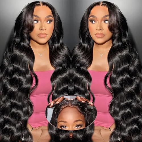 Bestdilin 220% Density Glueless Wigs Human Hair Wear and Go Glueless Wig for Beginner Pre Plucked Pre Cut Lace Front Wigs Body Wave 8x5 HD Lace Closure Wig Human Hair for Black Women 26 inch | Amazon (US)
