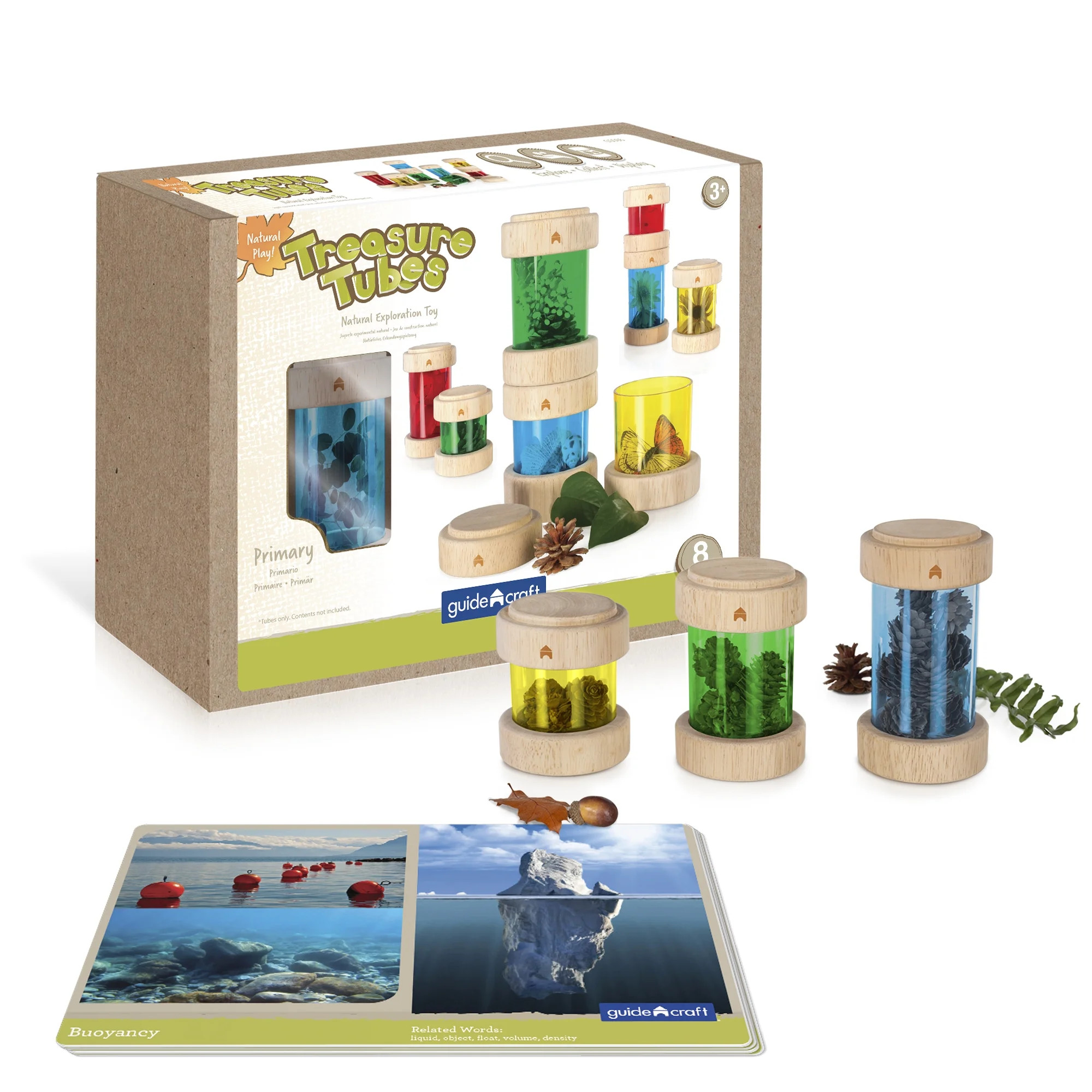Guidecraft Treasure Tubes Primary: Observe or Display Sensory Objects with Colorful Transparent T... | Walmart (US)
