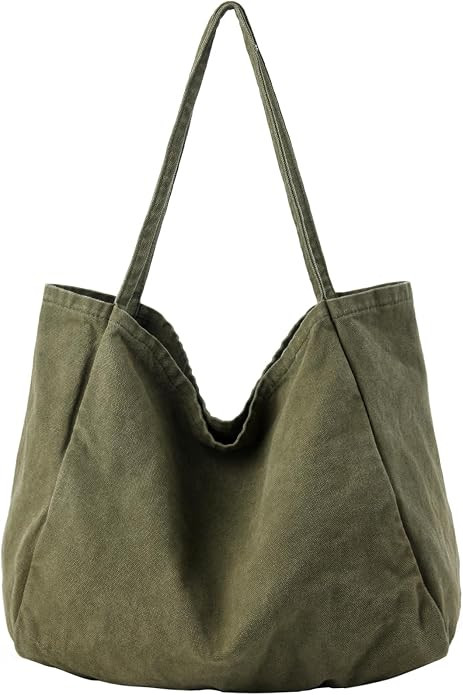 Canvas Tote Bag for Women Large Hobo Shoulder Bag for Work Travel Casual Message Bag Tote Purse h... | Amazon (US)
