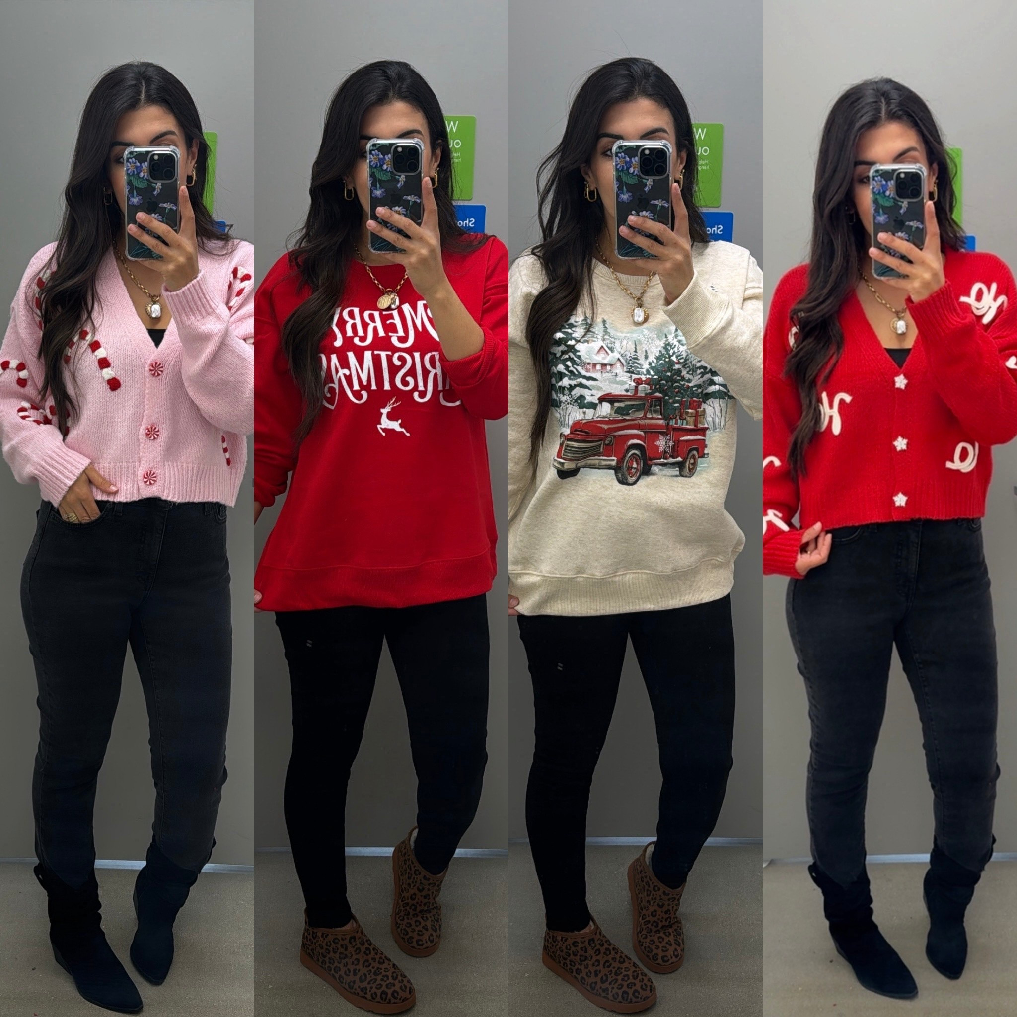 @walmart holiday sweaters all under $20  
•Cardigans sized up to L 
•Sweatshirt in size M

#LTKHoliday #LTKFindsUnder50 #LTKStyleTip