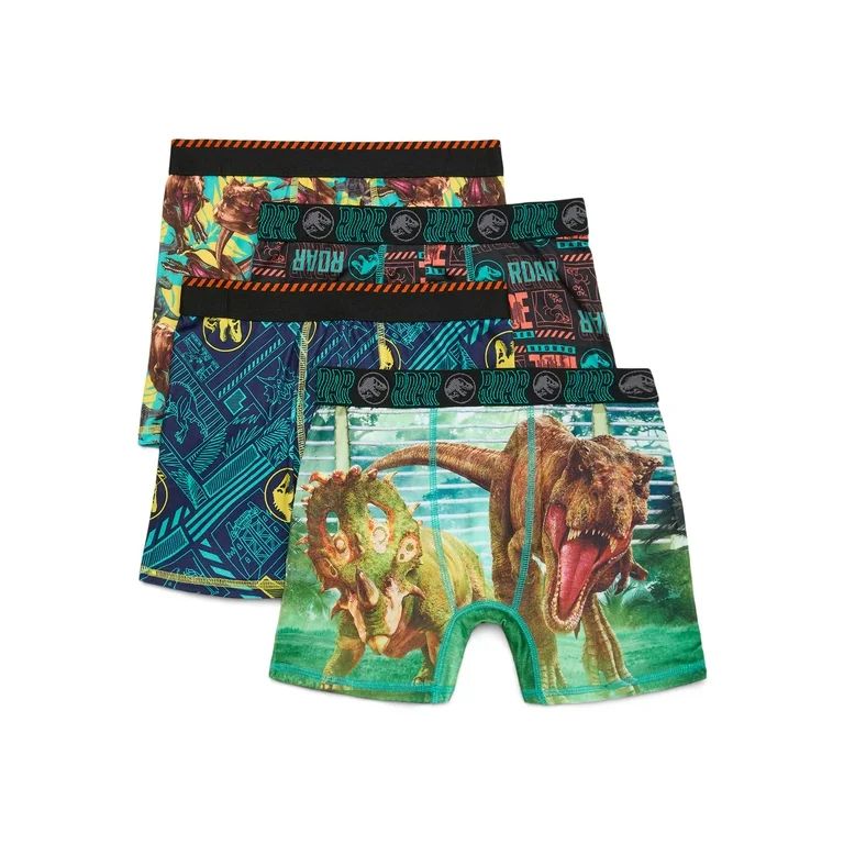 Jurassic World Boys Boxer Briefs Underwear, 4-Pack, Sizes XS-XL | Walmart (US)