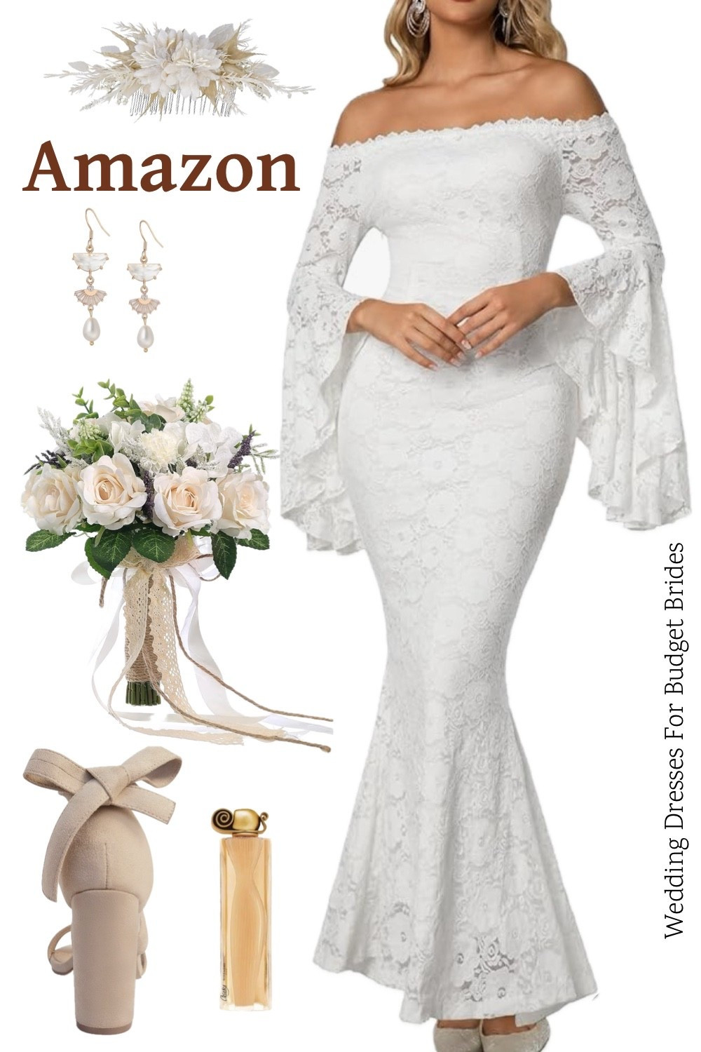 Affordable wedding day outfit idea for the bride to be. Bridal dress is around $65. Find everything on Amazon. 

Reception dress, courthouse elopement dress, long white dress, minimalist wedding dress, or microwedding dress. 

#LTKSeasonal #LTKWedding