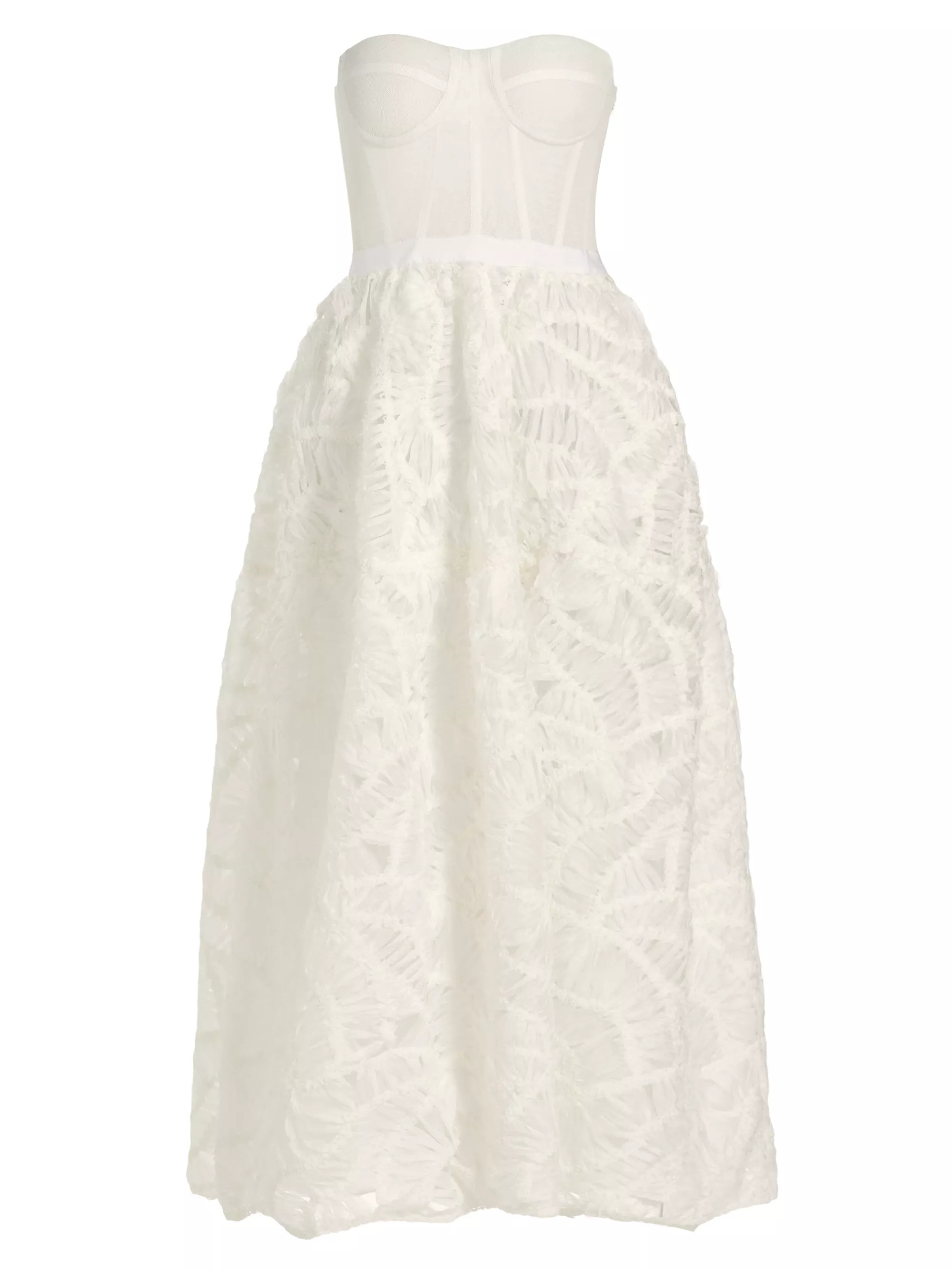 Mikko Organza Strapless Bustier Midi-Dress | Saks Fifth Avenue