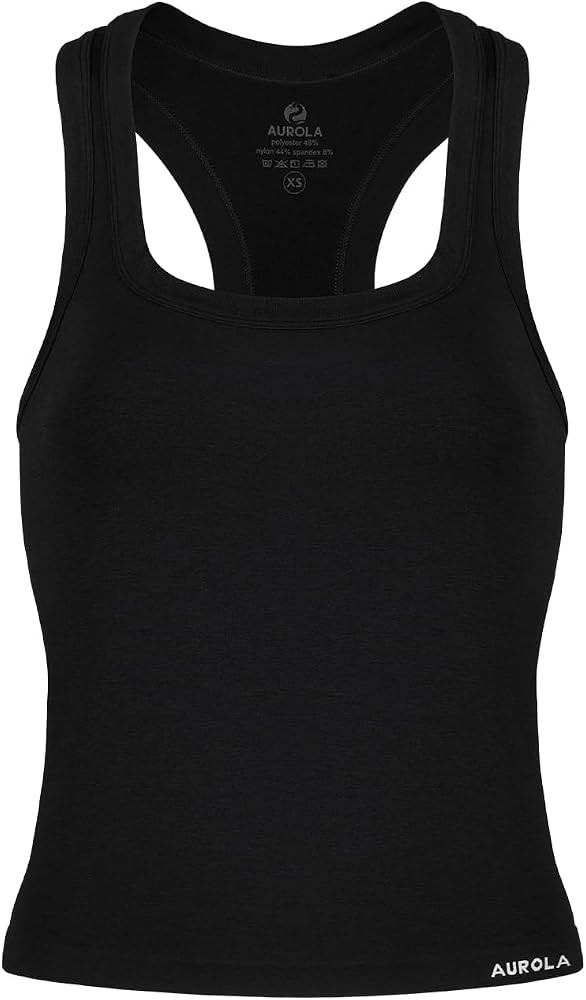 AUROLA Essentials Seamless Sleeveless Raceback Top,Women Subtle Marl Workout Square Neck Fitted T... | Amazon (US)