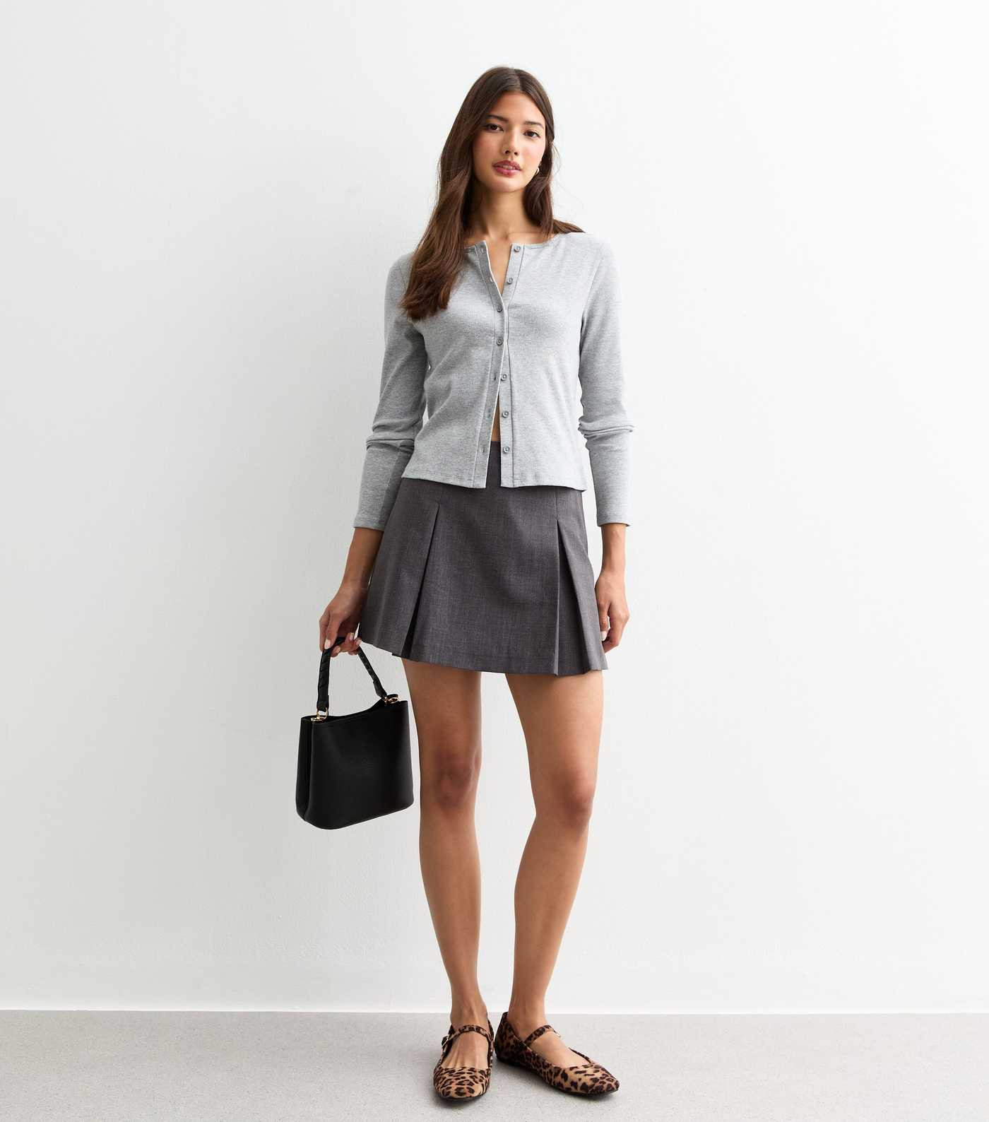 Dark Grey Pleated Mini Skort | New Look | New Look (UK)