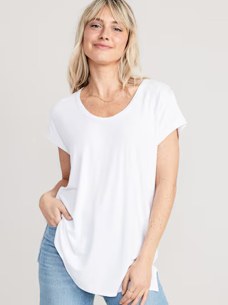 Luxe Voop-Neck Tunic T-Shirt for Women | Old Navy (US)