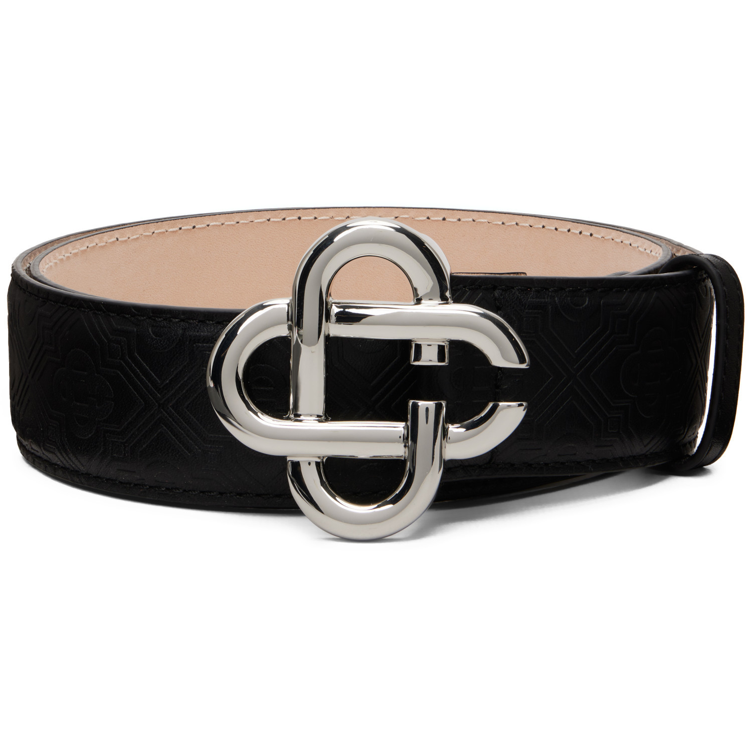 Casablanca Black CC Logo Buckle Belt | SSENSE
