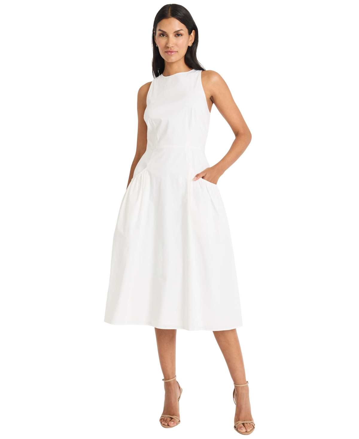 Maggy London Women's Fit and Flare Midi Dress - BRILLIANT WHITE | Macy's