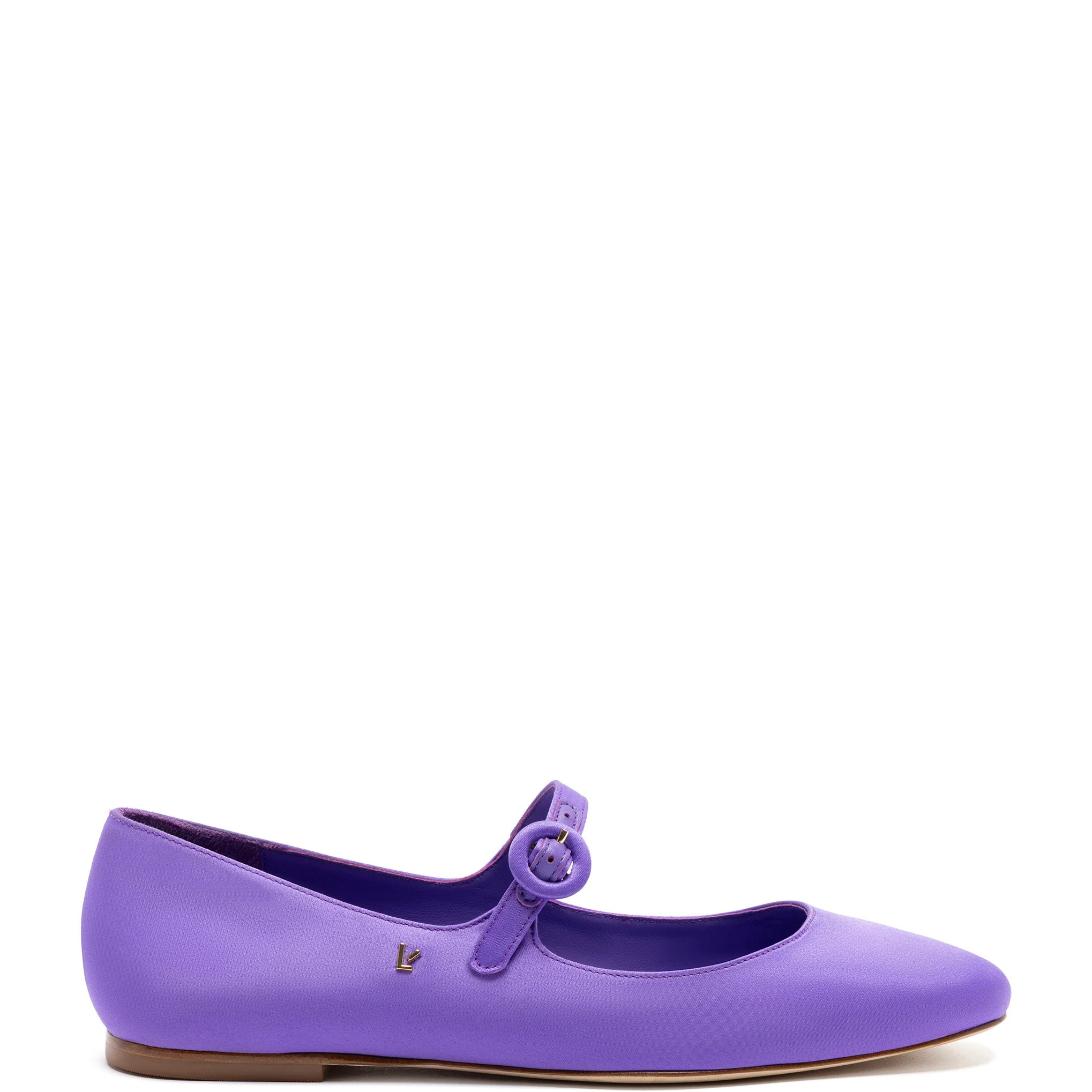 Blair Ballet Flat In Violet Satin | Larroude